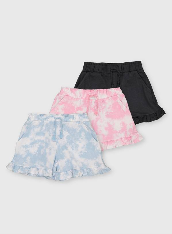 Tie Dye Frill Shorts 3 Pack - 5 years